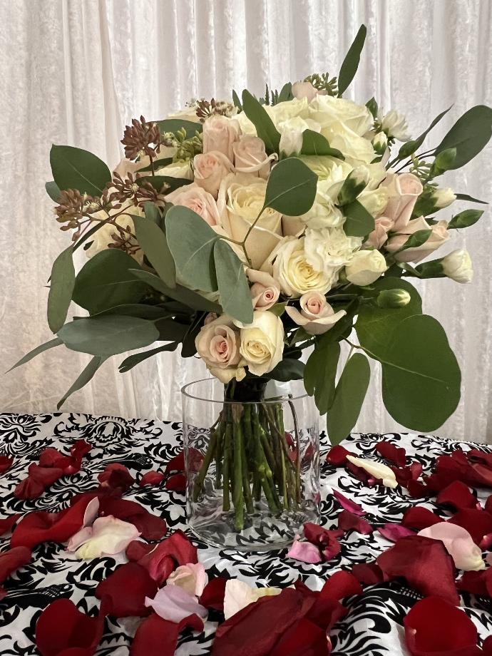 White Roses Bridal Bouquet