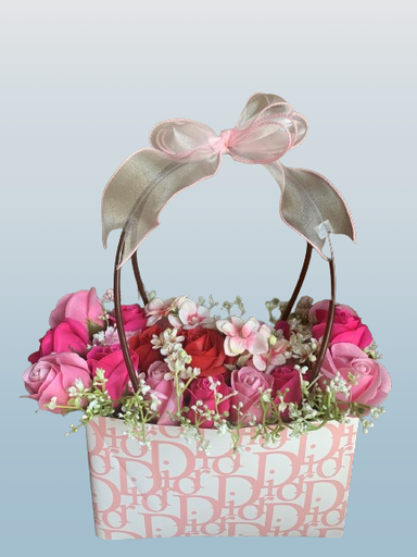 Pink Roses Basket